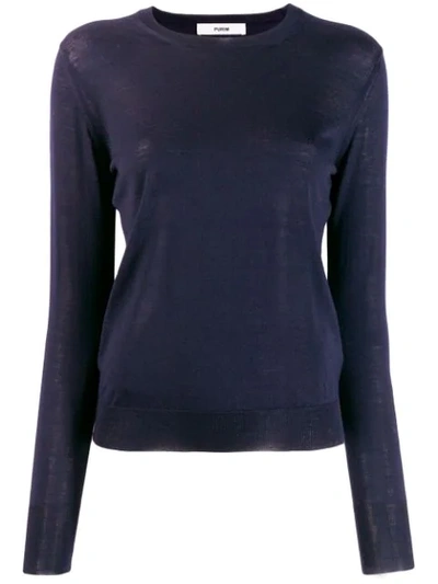 Shop Roberto Collina Round Neck Knitted Top In Blue