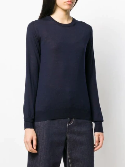 Shop Roberto Collina Round Neck Knitted Top In Blue