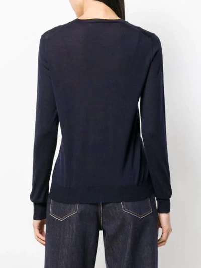 Shop Roberto Collina Round Neck Knitted Top In Blue