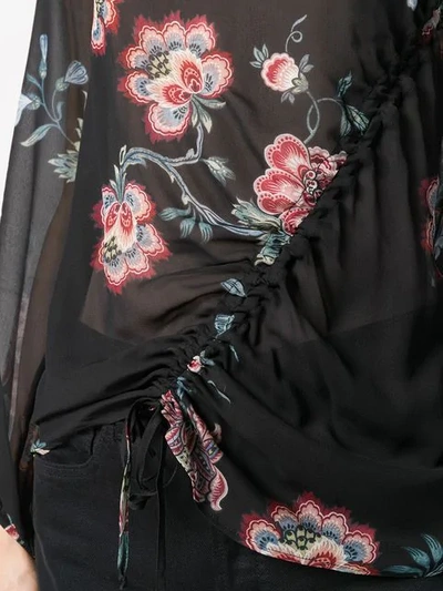 Shop Pinko Ancora Floral Blouse In Black
