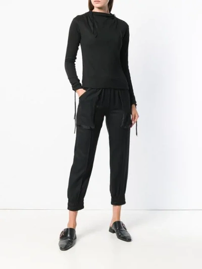 Shop Andrea Ya'aqov Cropped Trousers - Black