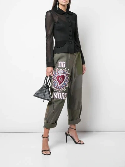 Shop Dolce & Gabbana Cropped-hose Mit Patchwork-design In Green