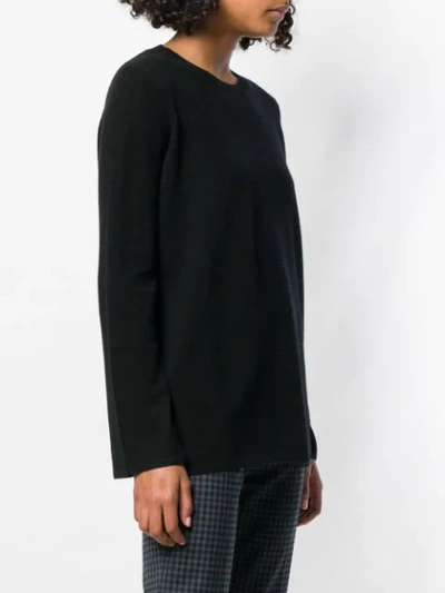 Shop Allude Long-sleeve Fitted Sweater - Black