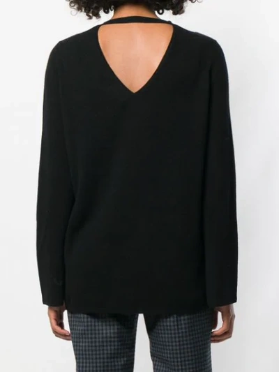 Shop Allude Long-sleeve Fitted Sweater - Black