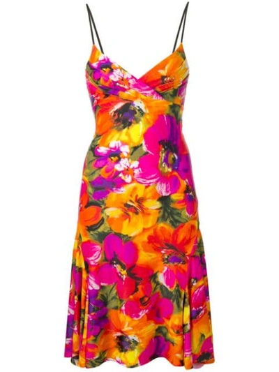 Shop Amen Floral Print Dress In Orange