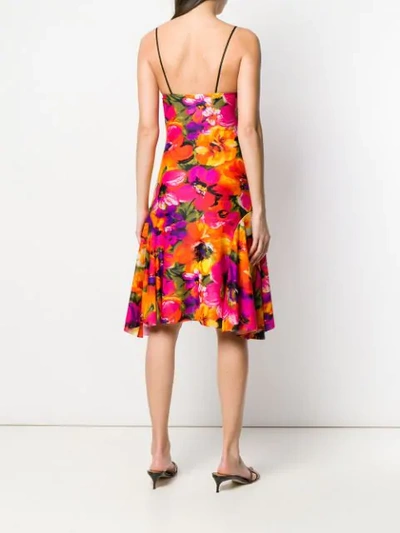 Shop Amen Floral Print Dress In Orange
