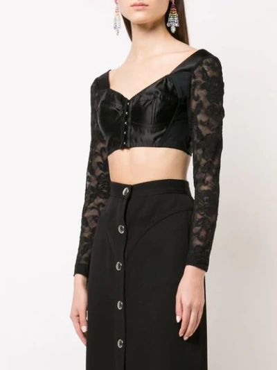 Shop Dolce & Gabbana Lace Bustier Top In Black
