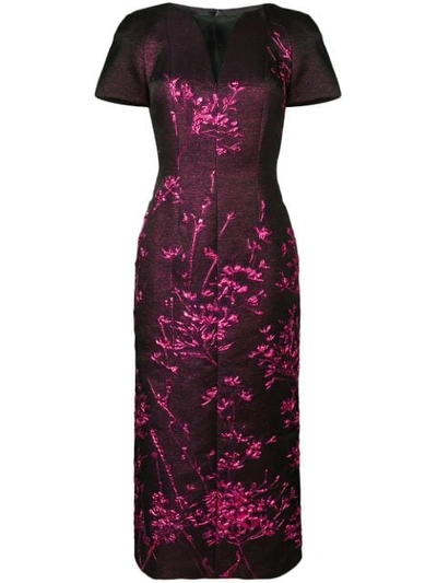 Shop Talbot Runhof Metallic Twig Detail Dress In Pink