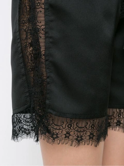 Shop À La Garçonne Lace Detail Short In Black