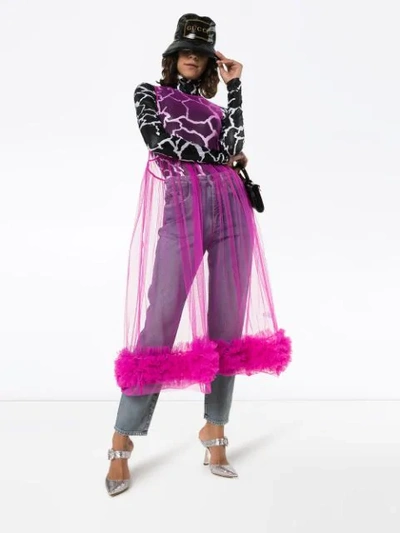 Shop Molly Goddard Alison Sheer Tulle Midi Dress In Purple