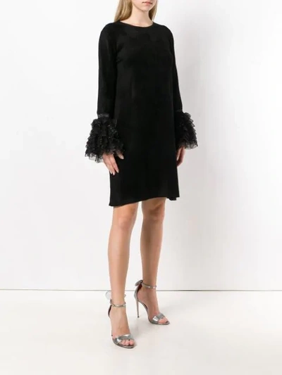 Shop Antonino Valenti Ruffled Cuff Dress In Black