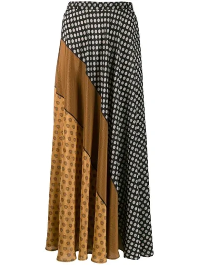 Shop Mes Demoiselles Contrast Pattern Skirt In Black