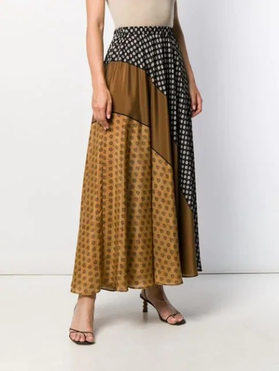 Shop Mes Demoiselles Contrast Pattern Skirt In Black