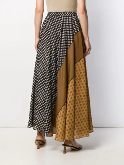 MES DEMOISELLES CONTRAST PATTERN SKIRT - 黑色