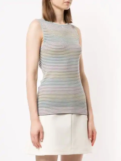 Pre-owned Chanel Striped Sleeveless Top In Multicolour