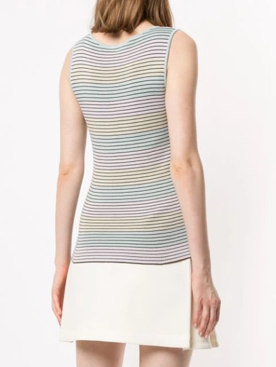 Pre-owned Chanel Striped Sleeveless Top In Multicolour