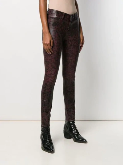 Shop J Brand Leopard Print Skinny Trousers In Brown