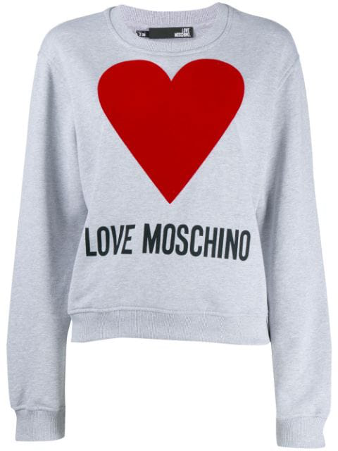 moschino logo shoulder crew neck sweatshirt