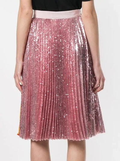 pleated sequin midi skirt