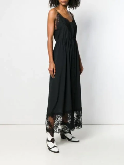 Shop Msgm Lace Trim Maxi Dress And Shorts Set In Black