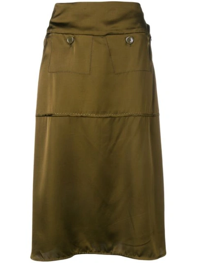 Shop Carven High-waisted Midi Skirt - Green
