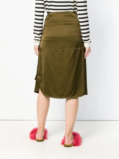 Shop Carven High-waisted Midi Skirt - Green