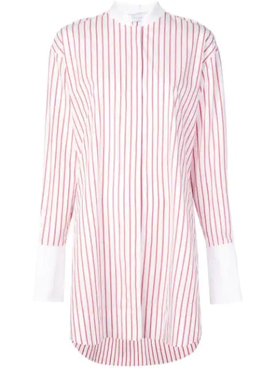 Shop Marina Moscone Oversized Striped Shirt In White