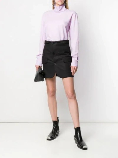 Shop Helmut Lang High Neck Top In Purple