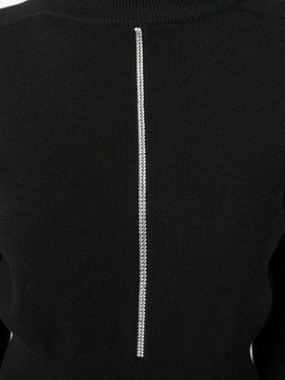 Shop Christopher Kane Crystal Crop Sweater - Black