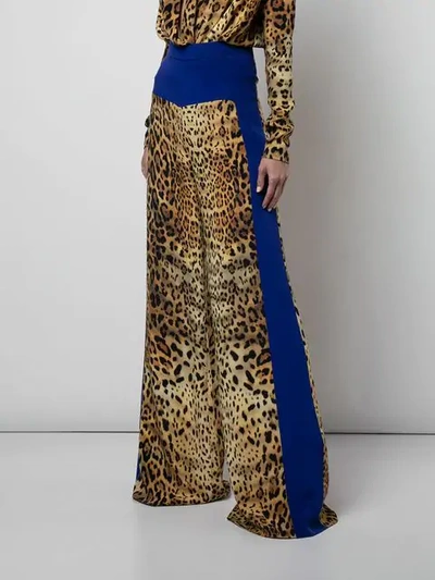 Shop Cushnie Panelled Leopard Print Trousers In Brown