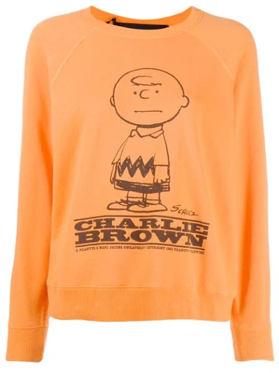 Shop Marc Jacobs Charlie Brown Printed Jumper - Orange