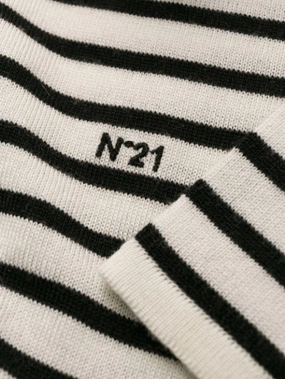 Shop N°21 Slim Striped Knit Top In White