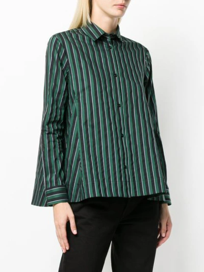 Shop Peter Taylor Striped Long-sleeve Shirt - Green