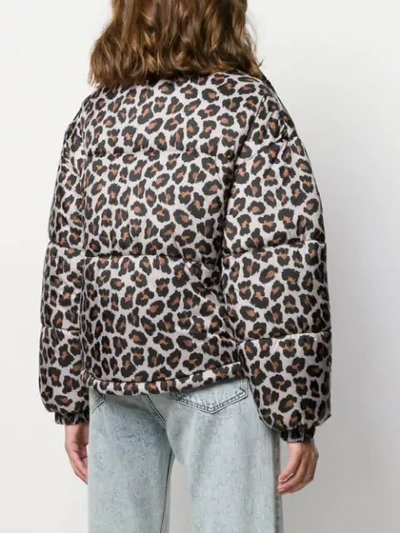 MSGM LEOPARD PRINT BOMBER JACKET - 大地色