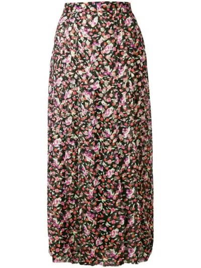 Shop Barbara Bui Floral Flared Midi Skirt In Multicolour