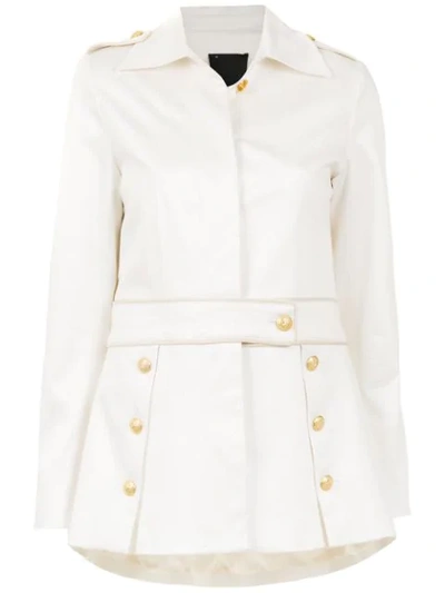 Shop Andrea Bogosian Button Detail Coat - White