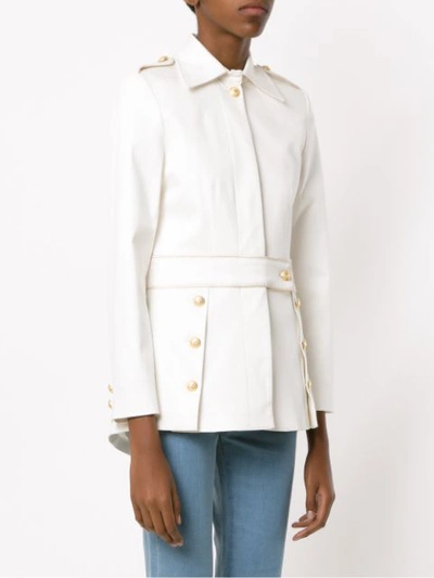 Shop Andrea Bogosian Button Detail Coat - White