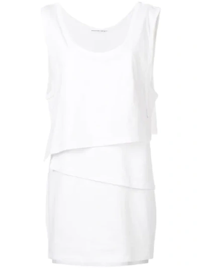 Shop Alexander Wang T T By Alexander Wang Kleid Im Layering-look - Weiss In White
