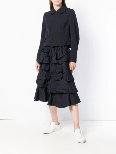 Shop Comme Des Garçons Comme Des Garçons Tiered Ruffle Skirt - Blue