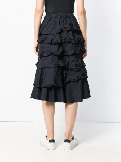 Shop Comme Des Garçons Comme Des Garçons Tiered Ruffle Skirt - Blue