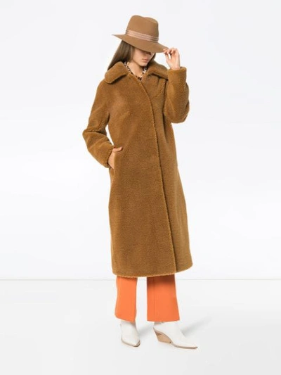 Shop Stand Studio Gilberte Teddy Faux-fur Coat In Brown