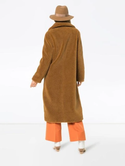 Shop Stand Studio Gilberte Teddy Faux-fur Coat In Brown