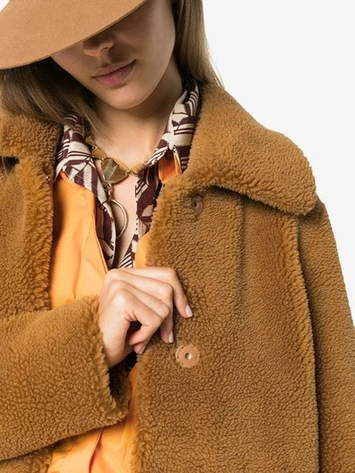 Shop Stand Studio Gilberte Teddy Faux-fur Coat In Brown