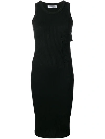 Shop Courrèges Ribbed Midi Dress In Black