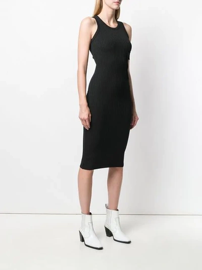 Shop Courrèges Ribbed Midi Dress In Black