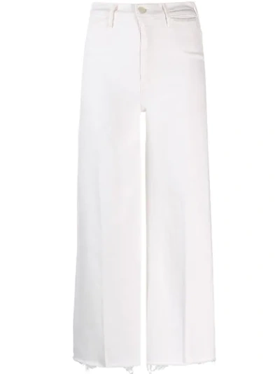 Shop Mother Wide-leg Cropped Jeans In Neutrals