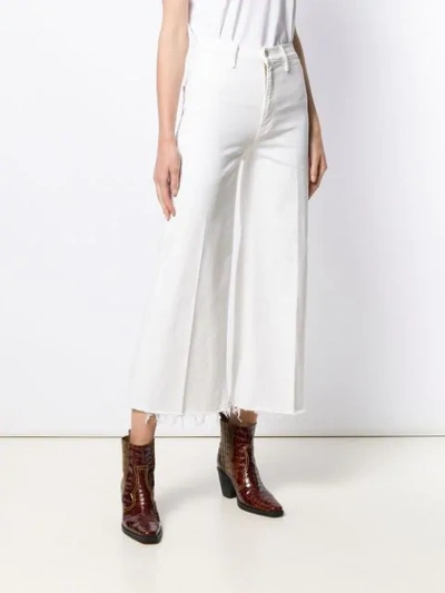 Shop Mother Wide-leg Cropped Jeans In Neutrals