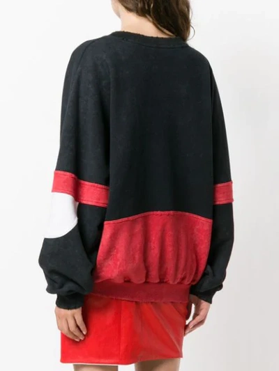 Shop Each X Other Colour Blocked Design Seweatshirt In Black & Red & Off White