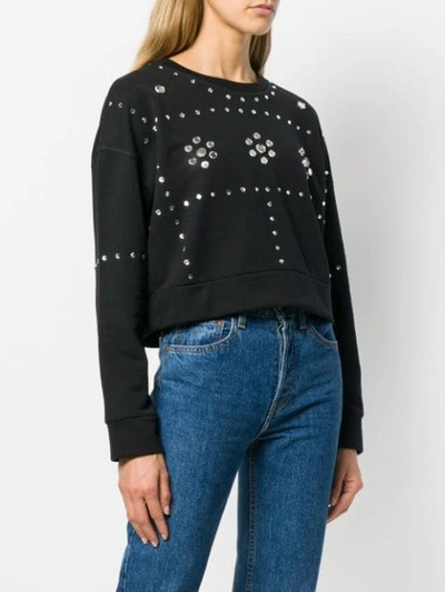 Shop Dondup Stud Embellished Sweatshirt - Black