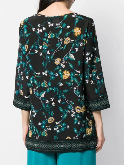 Shop Max Mara Floral Print Tunic In Black